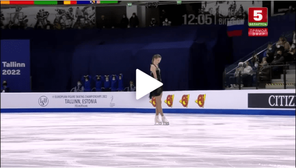 В трансляцию госТВ снова попал БЧБ. На этот раз на чемпионате Европы по фигурному катанию
