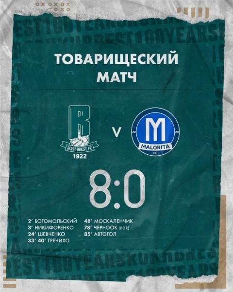 Футбол.  Товарищеский матч. "Рух" разгромил "Малориту"
 