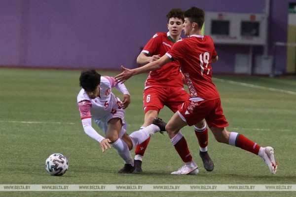 ФОТОФАКТ: В матче Кубка развития - 2022 по футболу сборная Беларуси U-17 принимала сверстников из Грузии