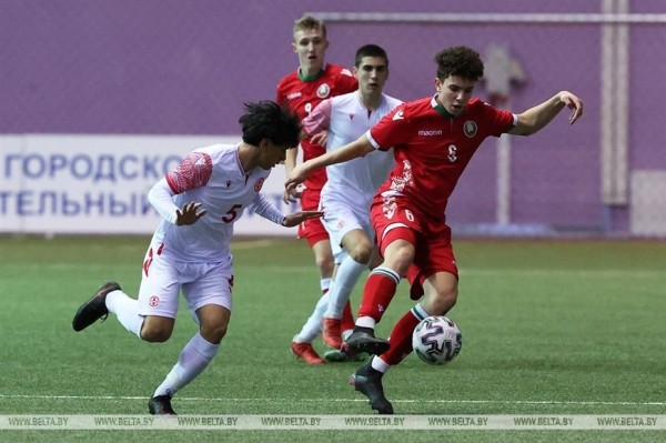 ФОТОФАКТ: В матче Кубка развития - 2022 по футболу сборная Беларуси U-17 принимала сверстников из Грузии