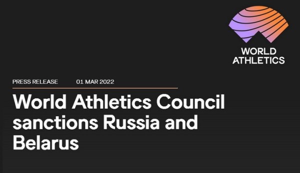 Разное.  Международная федерация легкой атлетики отстранила россиян и белорусов от турниров под своей эгидой
 