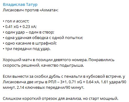 Лисакович бодро начал в «Рубине»: за 3 матча забил столько же, сколько в «Локомотиве» за 53, стал главным по пенальти, делает результат