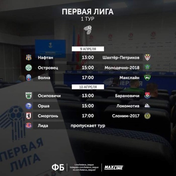 Футбол.  Первая лига. "Нафтан" — "Шахтер" и еще два матча стартового тура чемпионата Беларуси-2022, которые пройдут 9 апреля
 