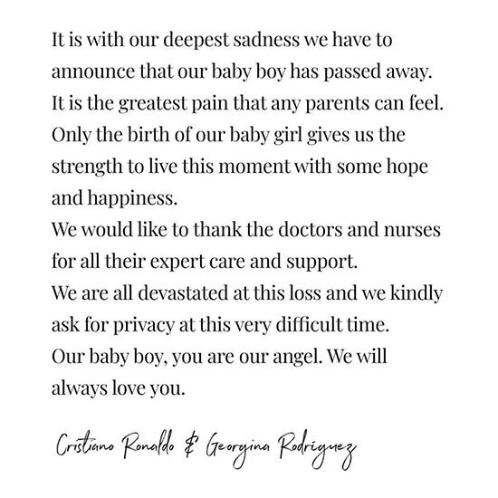 Роналду пропустит матч с &laquo;Ливерпулем&raquo; из-за смерти новорожденного сына. &laquo;Энфилд&raquo; готовит акцию поддержки