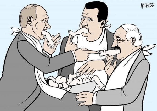 Собачка Путина, престарелый фигурист и поедатель младенцев. Каким Лукашенко рисуют в мировых СМИ