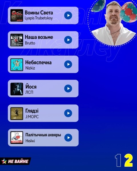 Песні Brutto нагадваюць Якаўлеву пра гандбольныя часы, а Nizkiz, Palina і Nemiga – пра 2020 год. Плэйліст беларускай музыкі ад экс-трэнера