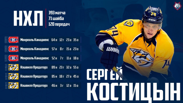 «Металлург» подписал самого звездного хоккеиста в своей истории. Как клуб представил Сергея Костицына