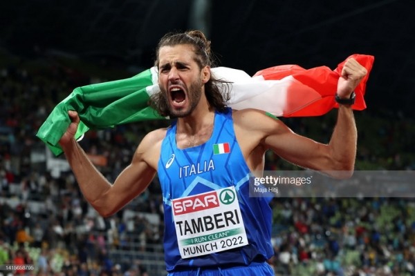 Разное.  Легкая атлетика. Олимпийский чемпион Токио Джанмарко Тамбери выиграл золото чемпионата Европы в прыжках в высоту
 