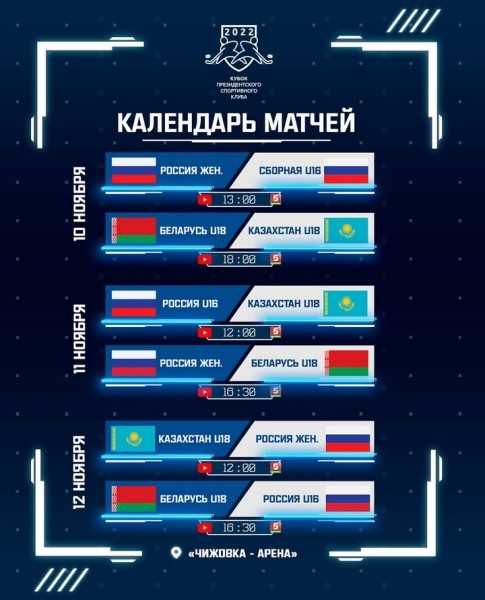 Хоккей. В пятницу, 11 ноября, "Беларусь 5" в прямом эфире покажет матч юниорской сборной Беларуси и женской сборной России
Хоккей. В пятницу, 11 ноября, "Беларусь 5" в прямом эфире покажет матч юниорской сборной Беларуси и женской сборной России