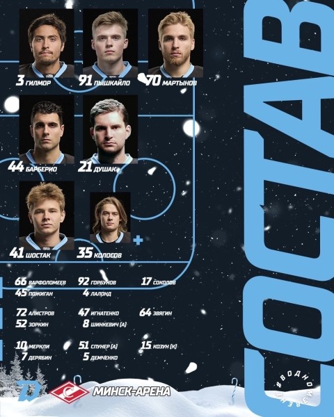 Хоккей. КХЛ. "Динамо" Минск — "Спартак". Шостак в воротах "зубров", Пожиган — во второй паре защитников
Хоккей. КХЛ. "Динамо" Минск — "Спартак". Шостак в воротах "зубров", Пожиган — во второй паре защитников