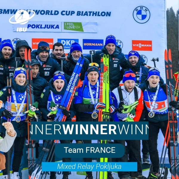 Биатлон.  Кубок мира. Французы стали победителями смешанной эстафеты на этапе в Поклюке
 