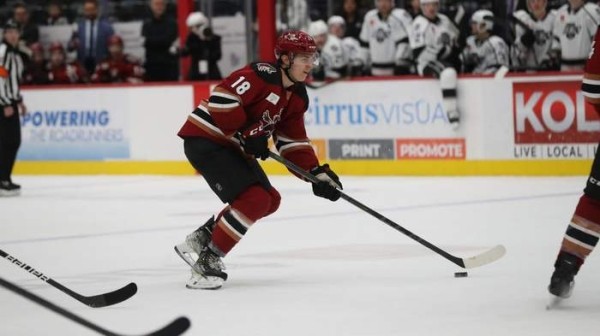 Хоккей.  Владислав Колячонок заработал восьмой балл в сезоне АХЛ
 