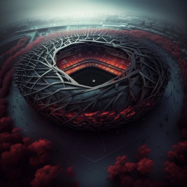 Футбол.  Нейросеть нарисовала форму, эмблему и домашнюю арену "Крумкачоў". Изображение стадиона завораживает
 