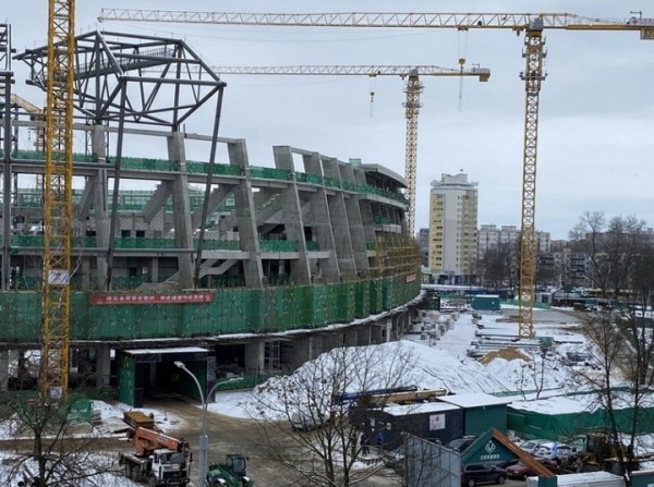 Футбол.  Ход строительства Национального футбольного стадиона по состоянию на февраль 2023 года
 