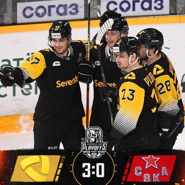 Хоккей.  КХЛ. "Северсталь" Суворова всухую одолела ЦСКА и довела серию до седьмого матча
 