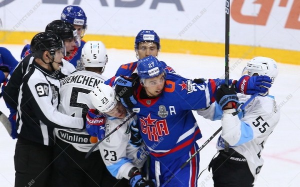 Хоккей.  Кубок Гагарина. В пятом матче СКА обыграл минское "Динамо" и оказался в шаге от победы в серии 1/8 финала
&nbsp;