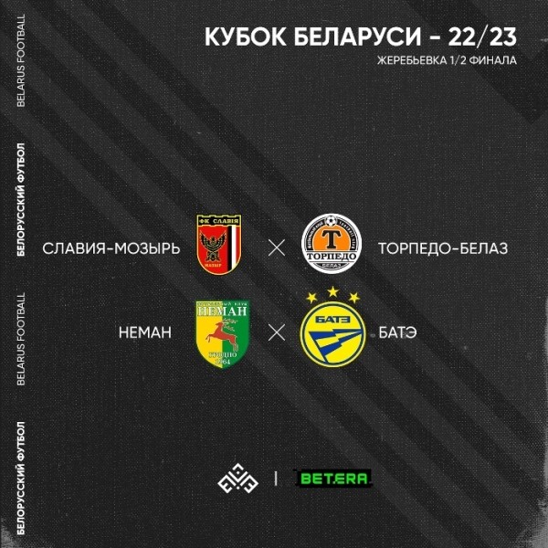 Футбол. Кубок Беларуси: определились полуфинальные пары
Футбол. Кубок Беларуси: определились полуфинальные пары