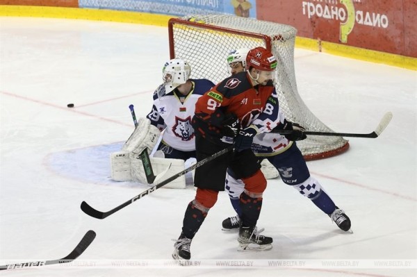 ФОТОФАКТ: Заключительный матч белорусской хоккейной экстралиги сезона-2022/23 проходит в Гродно