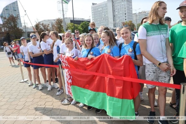 II Игры стран СНГ стартуют через 30 дней. Кнопку отсчета времени нажали у столичного Дворца спорта